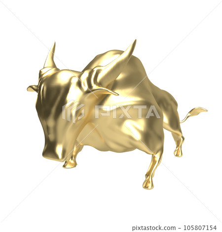 golden bull png image for business concept 3d rendering 105807154