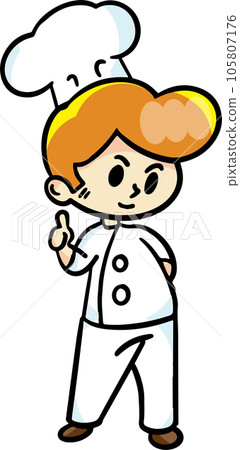 The chef cartoon character drawing design for food concept The chef cartoon character drawing design for food concept 105807176