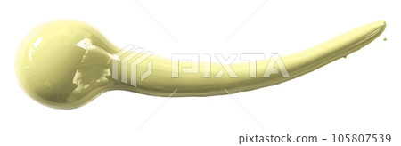 Light yellow watercolor drops zigzag isolated on white background. Light yellow watercolor drops zigzag isolated on white background. 105807539