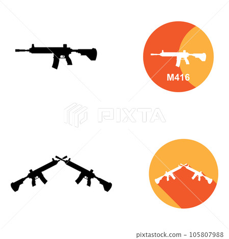 M416 weapon icon vector 105807988