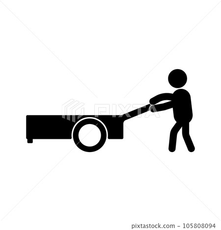 icon of a person pushing a cart vector icon of a person pushing a cart vector 105808094