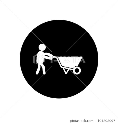 icon of a person pushing a cart vector icon of a person pushing a cart vector 105808097