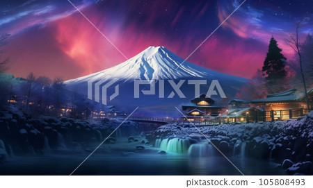 mt fuji aurora mt fuji aurora 105808493