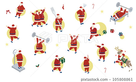 Santa Claus in various scenes 105808861