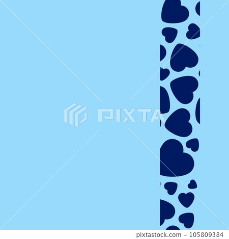 Vector Frame With Dark Blue Heart On Blue Background. Vector Frame With Dark Blue Heart On Blue Background. 105809384