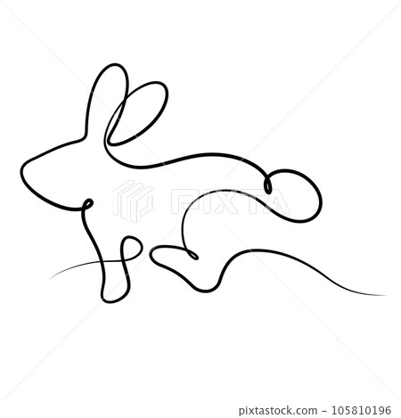 rabbit continuous line drawing calligraph line style vector rabbit continuous line drawing calligraph line style vector 105810196