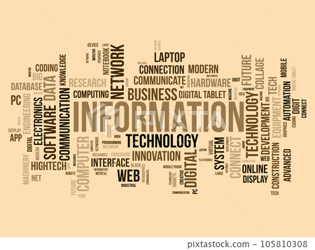 Word cloud background concept for Information technology. Computer network system use for internet communication skill develop. vector illustration. Word cloud background concept for Information technology. Computer network system use for internet communication skill develop. vector illustration. 105810308