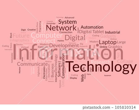 Word cloud background concept for Information technology. Computer network system use for internet communication skill develop. vector illustration. Word cloud background concept for Information technology. Computer network system use for internet communication skill develop. vector illustration. 105810314