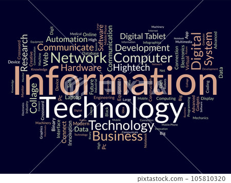 Word cloud background concept for Information technology. Computer network system use for internet communication skill develop. vector illustration. Word cloud background concept for Information technology. Computer network system use for internet communication skill develop. vector illustration. 105810320