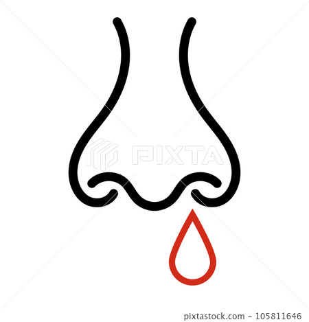 Bleeding from nose, nosebleed drops blood flow from nose Bleeding from nose, nosebleed drops blood flow from nose 105811646