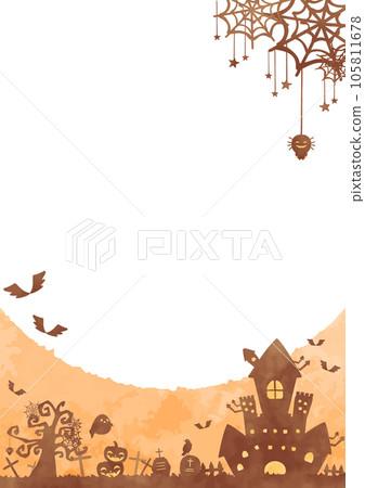 簡單手繪萬聖節風景插畫 105811678