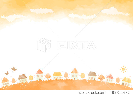 溫馨的秋季城鎮景觀圖 溫馨的秋季城鎮景觀圖 105811682