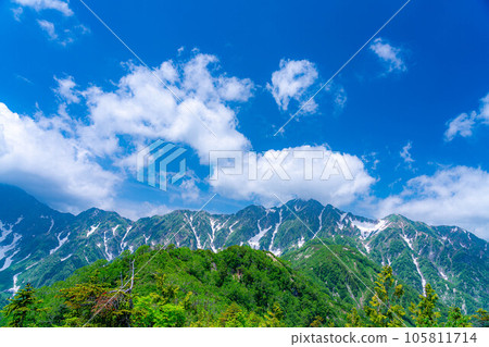 [山素材]從琴宮山看到的雲海和白馬三山【長野縣】 105811714