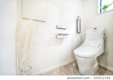 Bright and clean new house toilet 105812340