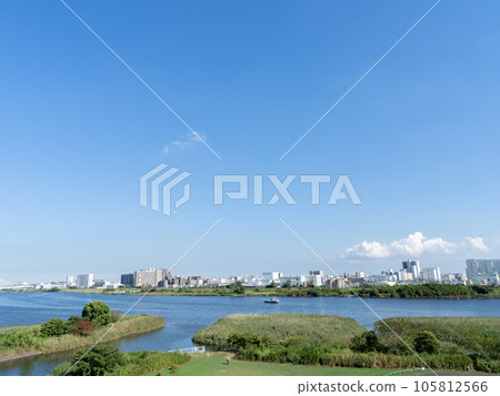 從大田區南六鄉看到的多摩川風景 從大田區南六鄉看到的多摩川風景 105812566