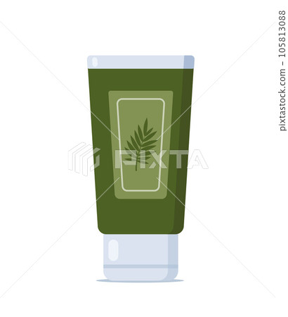 Tube cosmetics. Beauty and skin care. Cosmetic bottle. Cream, gel, tube, soap. Products for beauty and cleanser. Vector illustration in flat style. 105813088