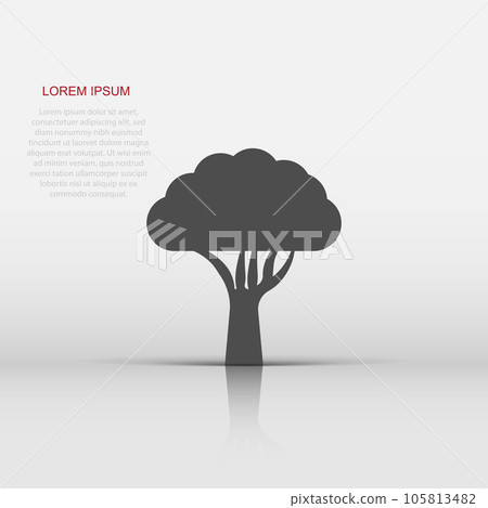 Tree icon in flat style. Eco plant vector illustration on white isolated background. Nature business concept. Tree icon in flat style. Eco plant vector illustration on white isolated background. Nature business concept. 105813482