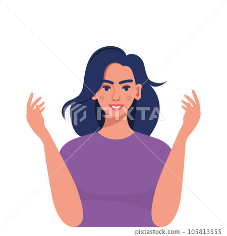Woman communicates with the audience. Vector illustration. Woman communicates with the audience. Vector illustration. 105813555