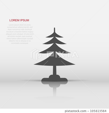 Conifer tree icon in flat style. Fir flora vector illustration on white isolated background. Ecology sign business concept. Conifer tree icon in flat style. Fir flora vector illustration on white isolated background. Ecology sign business concept. 105813564