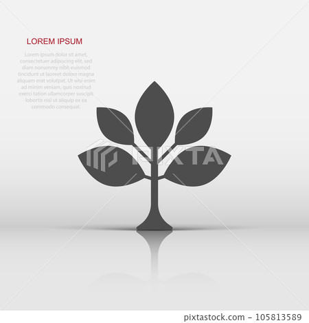 Leaf icon in flat style. Plant vector illustration on white isolated background. Flower sign business concept. 105813589