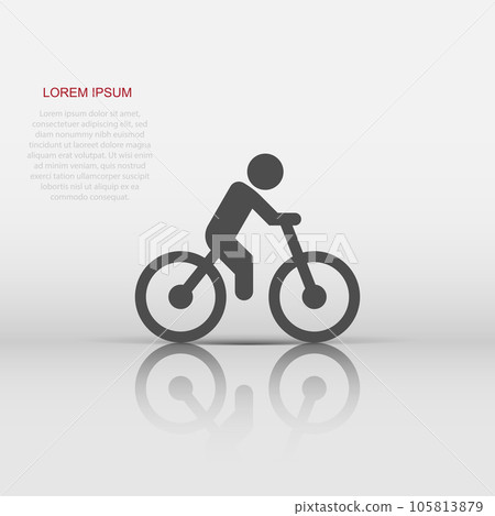 Bicycle icon in flat style. Bike with people vector illustration on white isolated background. Rider business concept. Bicycle icon in flat style. Bike with people vector illustration on white isolated background. Rider business concept. 105813879