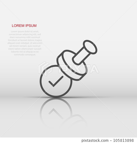 Approve stamp icon in flat style. Accept check mark vector illustration on white isolated background. Approval choice business concept. Approve stamp icon in flat style. Accept check mark vector illustration on white isolated background. Approval choice business concept. 105813898
