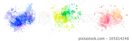 Watercolor splash (blue, yellow green, pink) 105814248