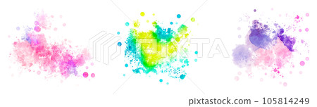 Watercolor splash (pink, yellow, blue, purple) 105814249