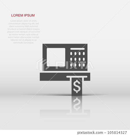 Cash register icon in flat style. Check machine vector illustration on white isolated background. Payment business concept. Cash register icon in flat style. Check machine vector illustration on white isolated background. Payment business concept. 105814327