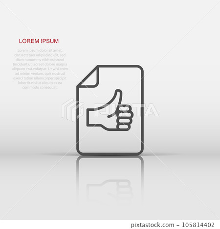 People hand with check mark icon in flat style. Accept vector illustration on white isolated background. Approval choice business concept. 105814402