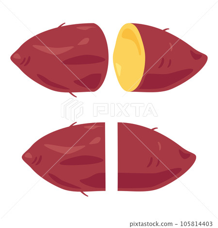 紅薯對半切開 105814403