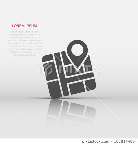 Map pin icon in flat style. gps navigation vector illustration on white isolated background. Locate position business concept. Map pin icon in flat style. gps navigation vector illustration on white isolated background. Locate position business concept. 105814496