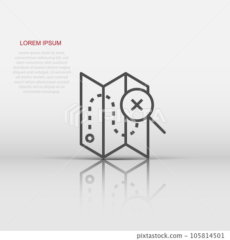 Map pin icon in flat style. gps navigation vector illustration on white isolated background. Locate position business concept. 105814501