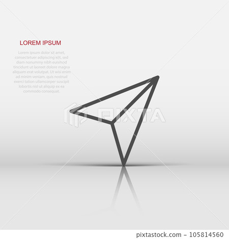 Paper plane icon in flat style. Sent message vector illustration on white isolated background. Air sms business concept. Paper plane icon in flat style. Sent message vector illustration on white isolated background. Air sms business concept. 105814560
