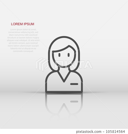 Woman face icon in flat style. People vector illustration on white background. Partnership business concept. Woman face icon in flat style. People vector illustration on white background. Partnership business concept. 105814564