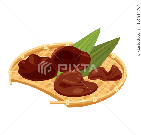 Wood ear fungus served in a bamboo colander 105814764