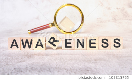 AWARENESS a word written on wooden cubes AWARENESS a word written on wooden cubes 105815765