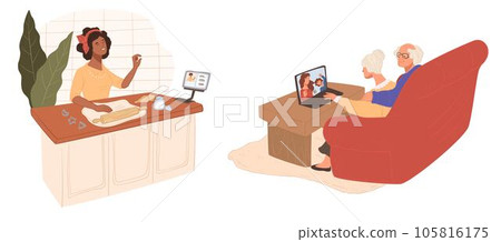 Culinary vlog online, senior people video chat Culinary vlog online, senior people video chat 105816175