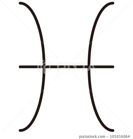 Pisces black and white mark illustration Pisces black and white mark illustration 105816864
