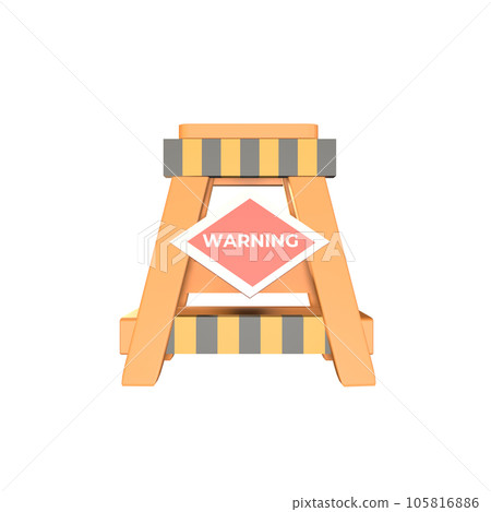 3D icon safety warning sign rendered isolated on the transparent background 3D icon safety warning sign rendered isolated on the transparent background 105816886