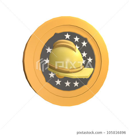 3D icon labor day badge rendered isolated on the transparent background 105816896