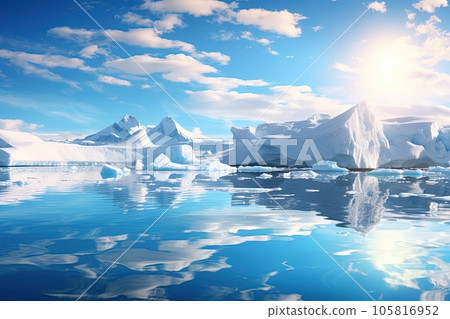 Antarctica beautiful landscape - blue icebergs Antarctica beautiful landscape - blue icebergs 105816952