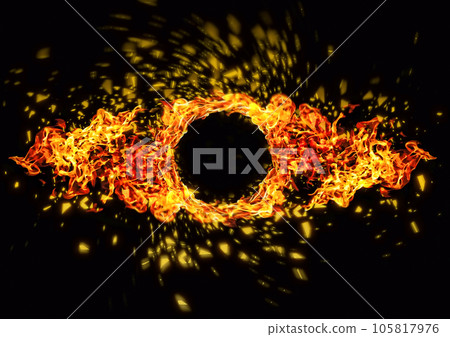 3d illustration of fire flames burning in energy concept 105817976