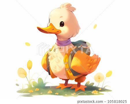 A cute duck child character that looks like a picture book 105818025