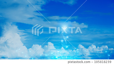 Virtual space of clouds in the refreshing midsummer sky Virtual space of clouds in the refreshing midsummer sky 105818239