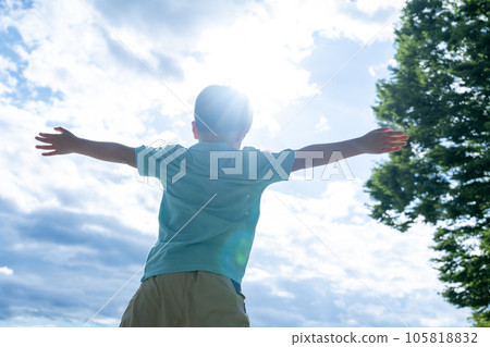 innocent child playing outside innocent child playing outside 105818832