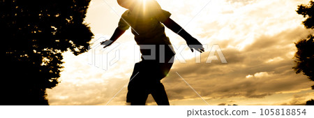 innocent child playing outside 105818854