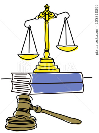 Simple line drawing illustration of law firm image 105818893