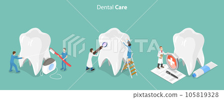 3D Isometric Flat Vector Conceptual Illustration of Dental Care 3D Isometric Flat Vector Conceptual Illustration of Dental Care 105819328