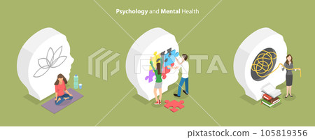3D Isometric Flat Vector Conceptual Illustration of Psychology And Mental Health 3D Isometric Flat Vector Conceptual Illustration of Psychology And Mental Health 105819356